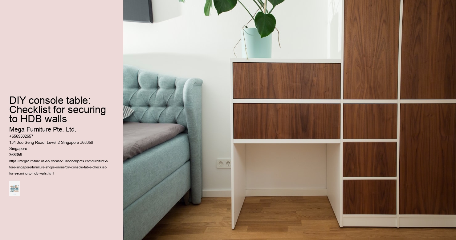 DIY console table: Checklist for securing to HDB walls